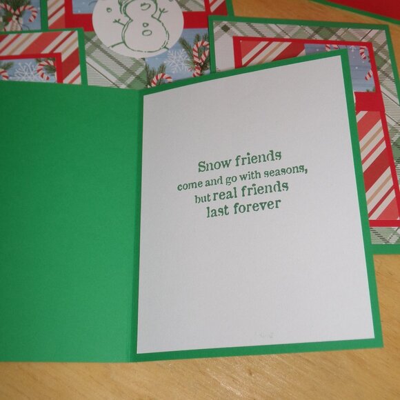 Handmade Set of 12 NWT Snowman Christmas Cards - Picture 4 of 4